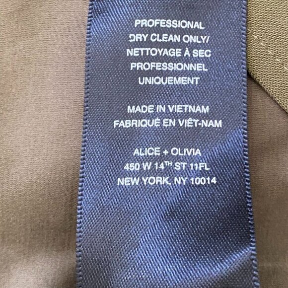 Alice + Olivia Army Green Vest Jacket Cinch Waist Attached Hood Size Medium - Picture 10 of 11